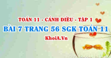 Bài 7 trang 56 SGK Toán 11 tập 1 Cánh Diều